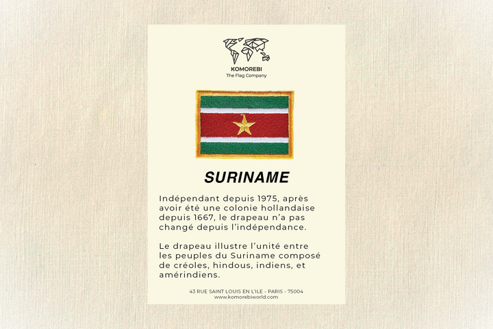 Suriname - Drapeau Brodé