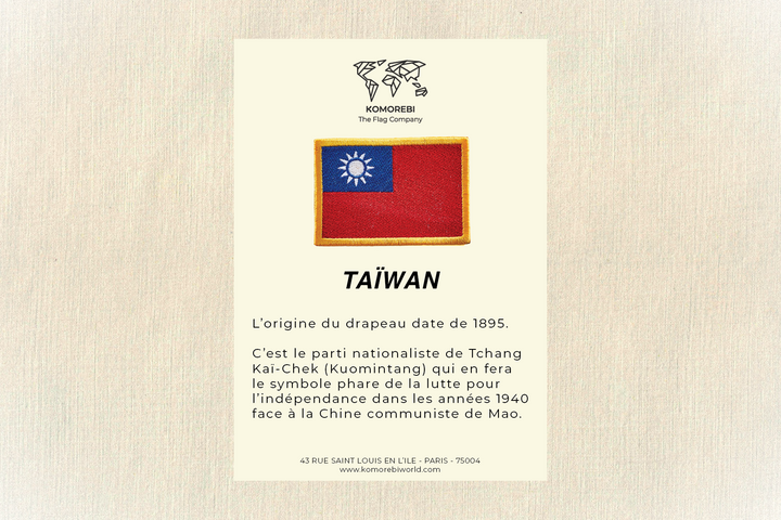 Taïwan - Drapeau Brodé
