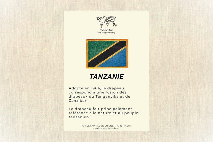 Tansania - Bestickte Flagge