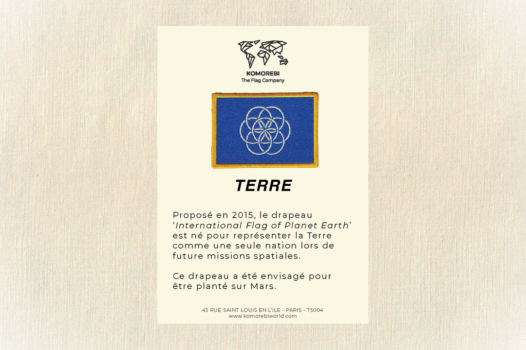 Terre - Drapeau Brodé
