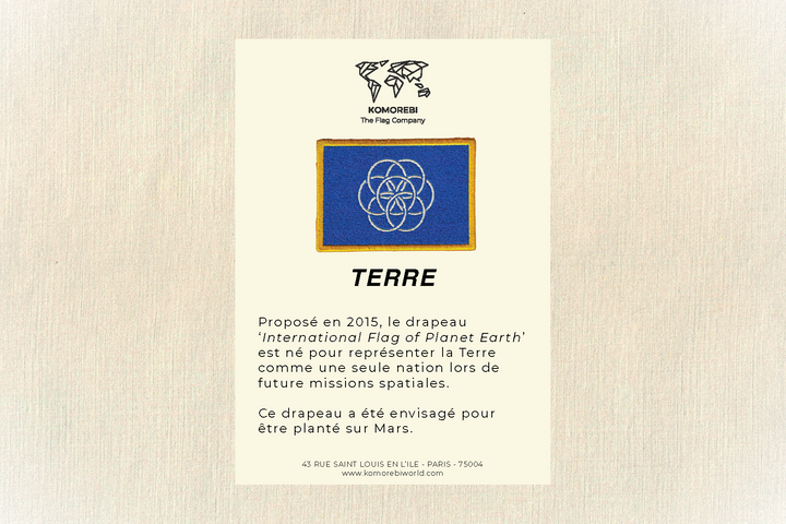 Terre - Drapeau Brodé