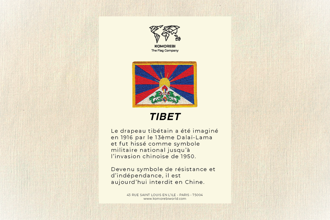 Tibet - Drapeau Brodé