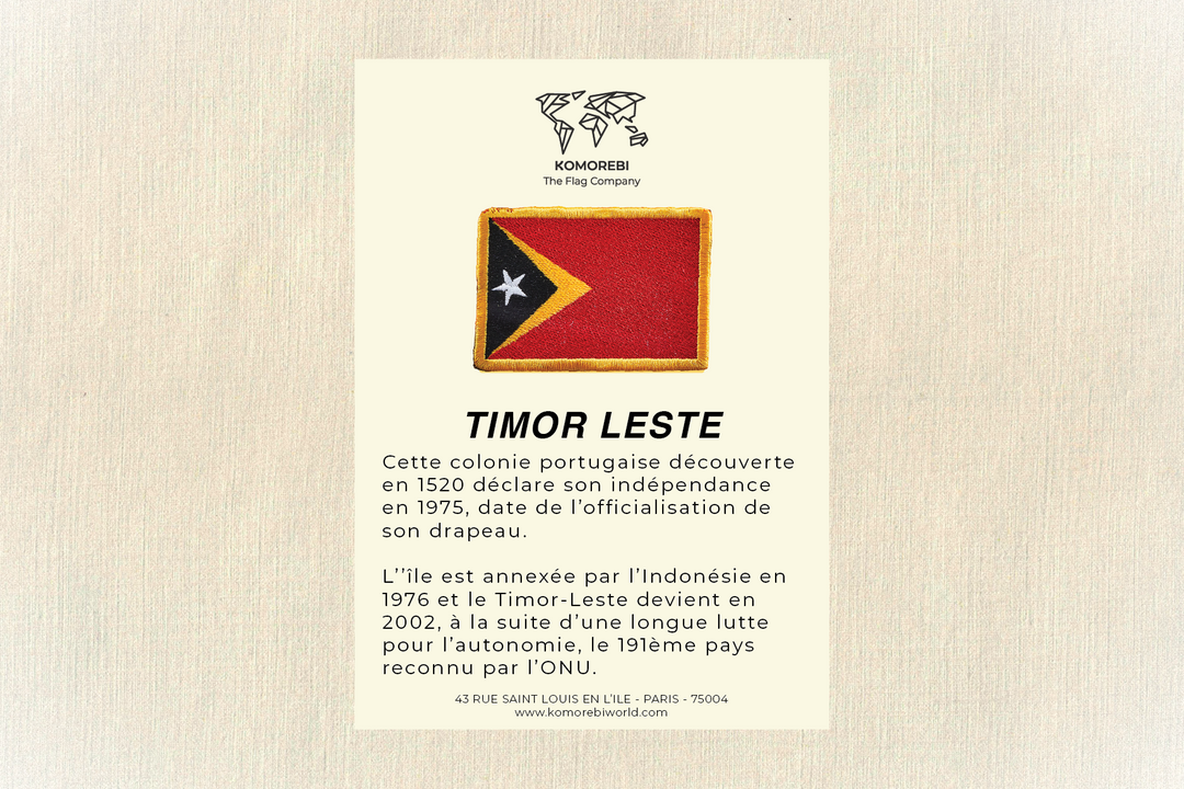 Timor Oriental - Drapeau Brodé