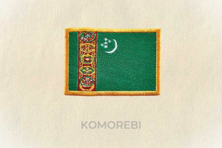 Turkménistan - Drapeau Brodé