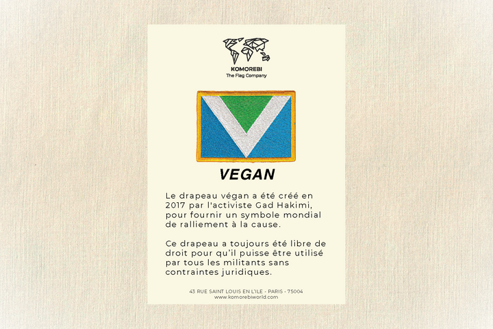 Vegan - Drapeau Brodé