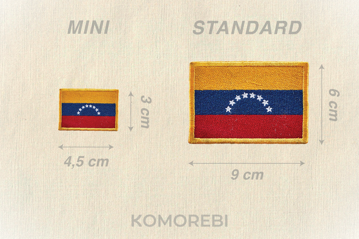 Drapeau brodé Venezuela — patch Komorebi, vue 1