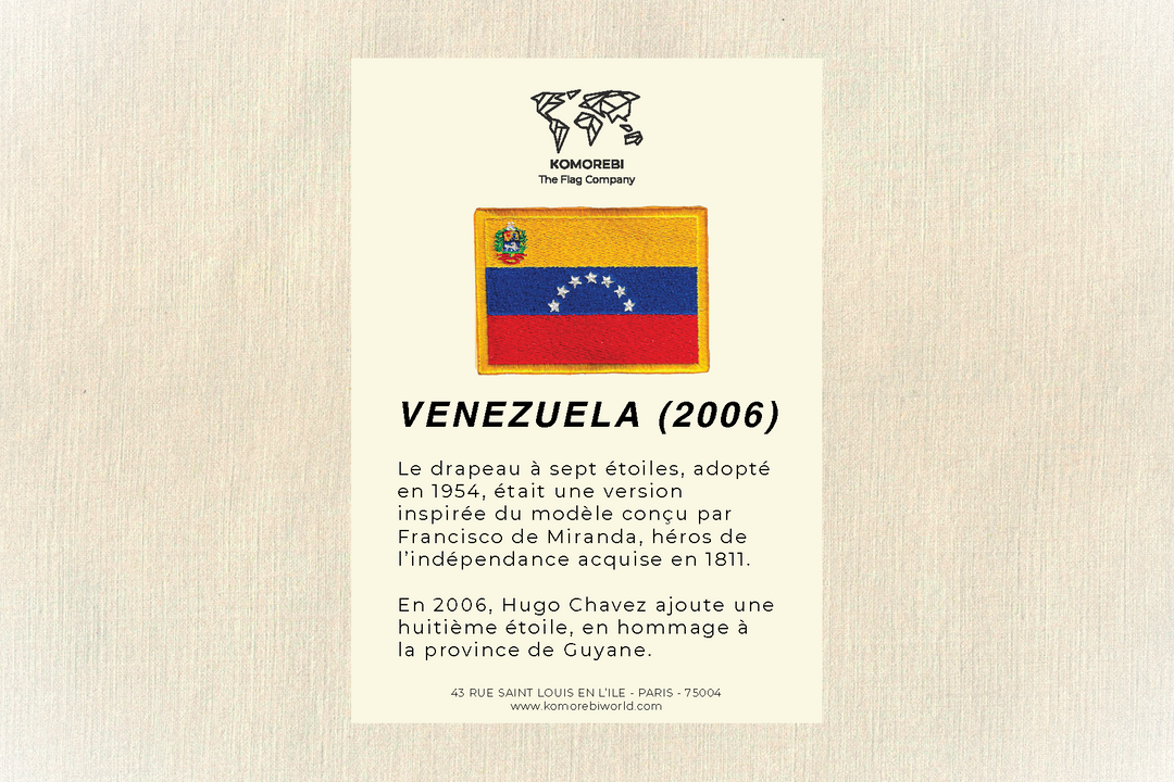 Venezuela '7 Étoiles' (1930-2006) - Drapeau Brodé