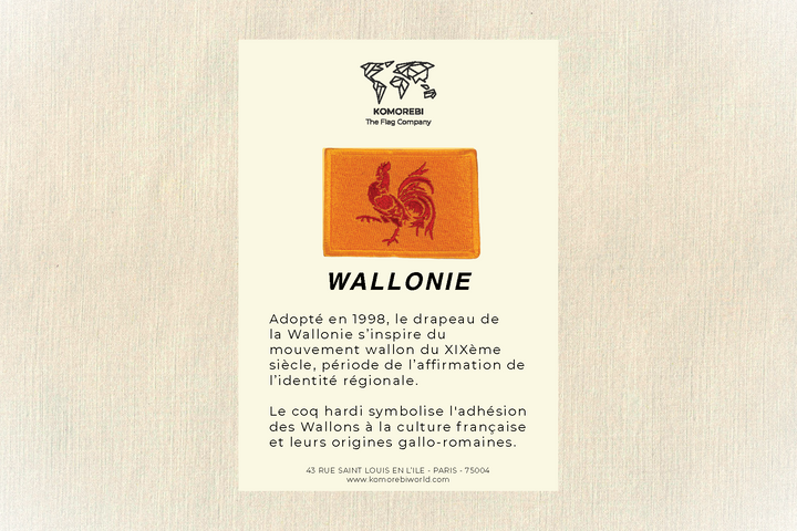 Wallonie - Drapeau Brodé