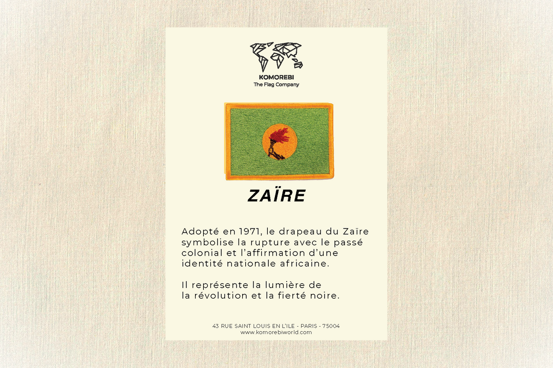 Zaïre - Drapeau Brodé