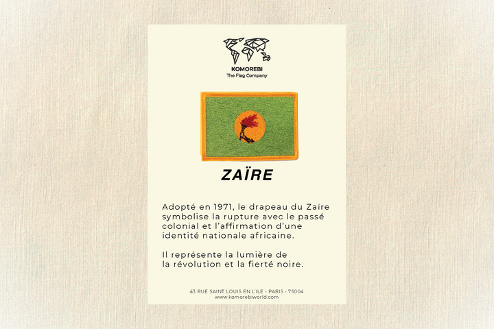 Zaïre - Drapeau Brodé
