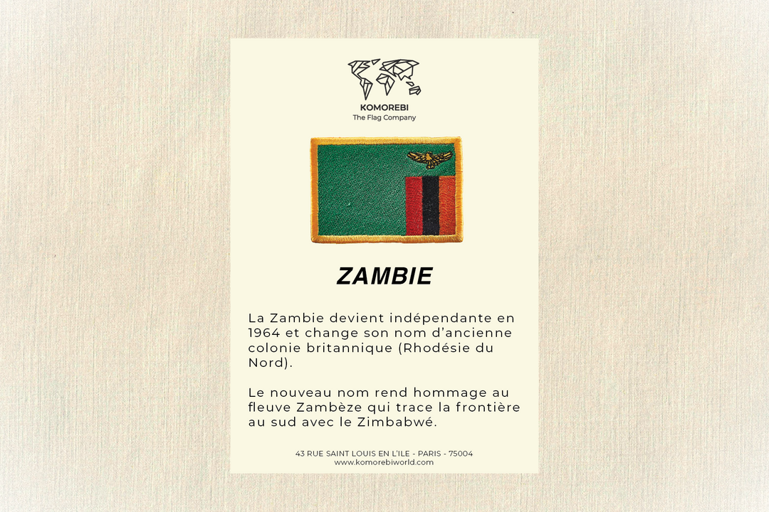 Zambia - Embroidered Flag