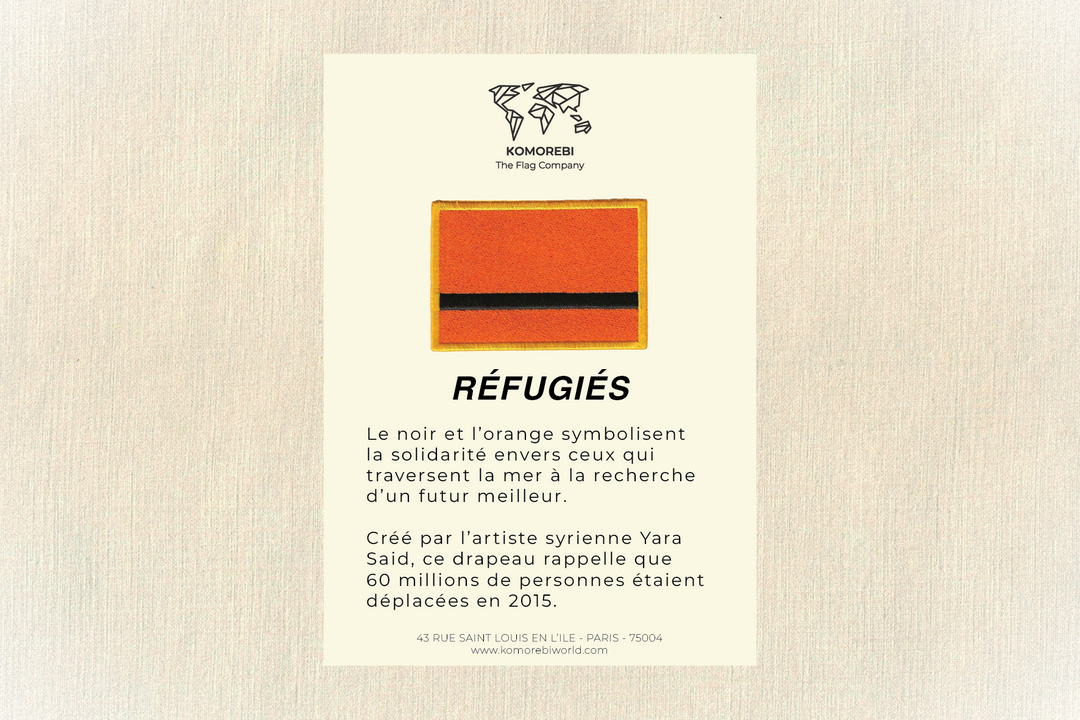 Réfugiés - Drapeau Brodé