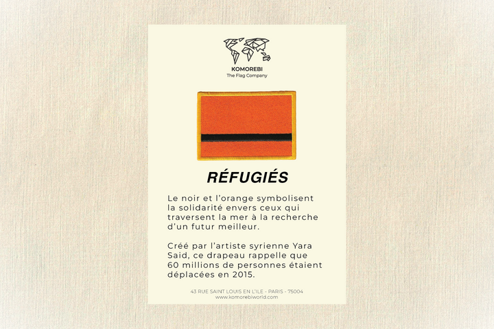 Réfugiés - Drapeau Brodé