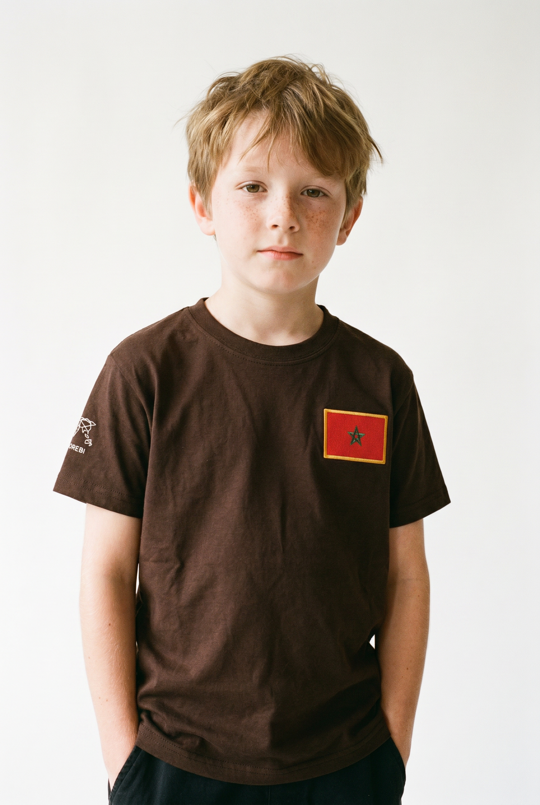 T-shirt drapeau enfant - Marron