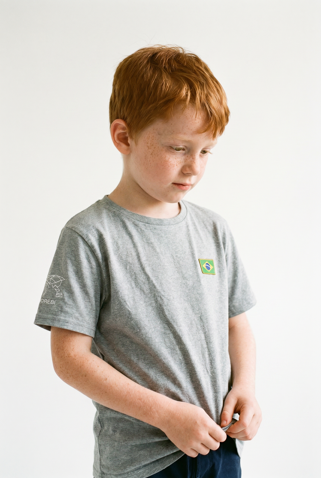 T-shirt drapeau enfant - Gris Chiné
