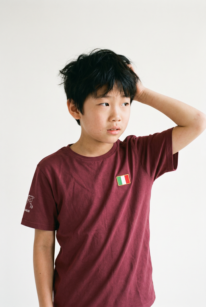 T-shirt drapeau enfant - Rouge Bordeaux